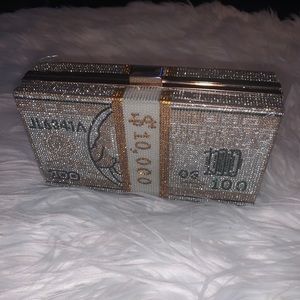 Gold money clutch purse